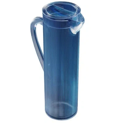 Elle Decor Indigo Blue Pitcher In Blue;indigo Blue