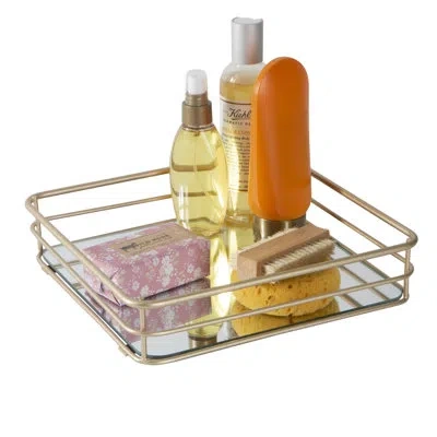 Elle Decor Limoges Square Vanity Tray In Satin Gold