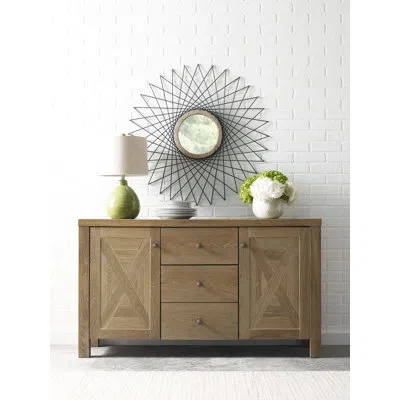 Elle Decor Marais Farmhouse Sideboard With Storage, Coffee Cabinet With Drawers, Console Table In French Elm