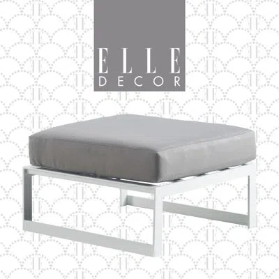 Elle Decor Mirabelle  Mirabelle Outdoor Ottoman In White