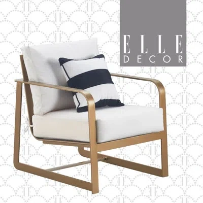 Elle Decor Mirabelle Outdoor Accent Chair In French Gold
