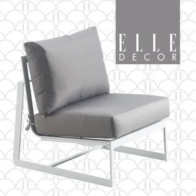Elle Decor Mirabelle Outdoor Armless Accent Chair In French White