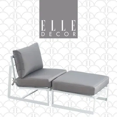 Elle Decor Mirabelle Outdoor Lounge Chair And Ottoman In French White