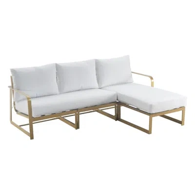 Elle Decor Mirabelle Outdoor Sectional Sofa In Gold