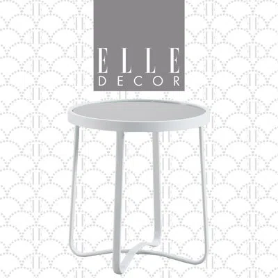 Elle Decor Mirabelle Outdoor Side Table In White