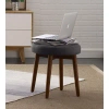 Elle Decor Penelope Round Tufted Stool In Dark Graphite