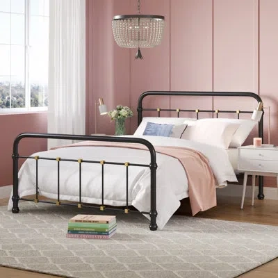 Elle Decor Renaud Parisian Metal Bed In Black