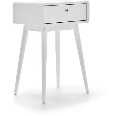 Elle Decor Rory Versatile One Drawer Side Table, Night Stand Or End Table In French White