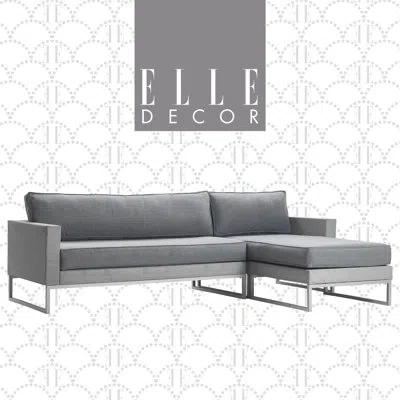 Elle Decor Tropez Outdoor Sectional Sofa, Grey In Gray