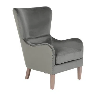 Elle Decor Wingback Upholstered Accent Chair In French Two-toned Gray