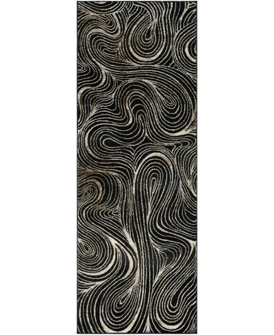 Elle Decor X Livabliss Grenelle 918986 2'7"x7'3" Runner Area Rug In Black