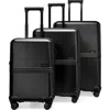 Elle Expedition 3 Piece Expandable Polycarbonate Spinner Luggage Set In Black