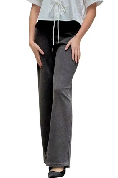 Elle Grey Contrast Denim Jeans In Grey In Black