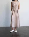 ELLE GREY CREW NECK SLEEVELESS MIDI DRESS IN MAUVE