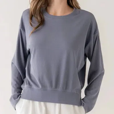 Elle Grey Julia Asymmetric Hem Sweatshirt In Grey