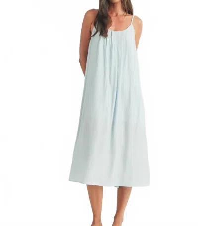 Elle Grey Pleated Sleeveless Midi Dress In Blue Skies