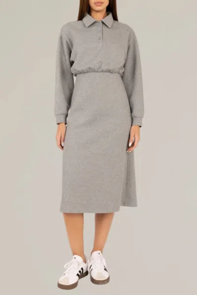 Elle Grey Sweatshirt Midi Dress In Heather Grey