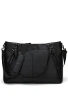 Elle Leisure Luxe 33l Vegan Leather Weekender Tote Bag | Black In Black