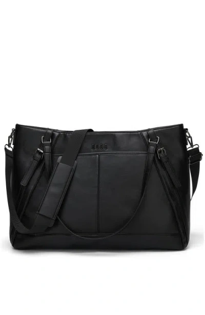 Elle Leisure Luxe 33l Vegan Leather Weekender Tote Bag | Black