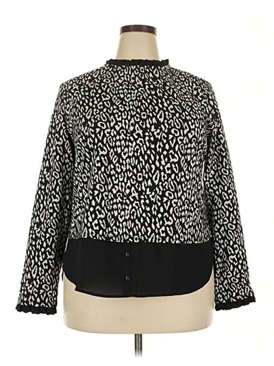 Pre-owned Elle Long Sleeve Blouse In Black