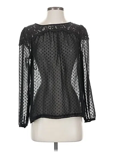 Pre-owned Elle Long Sleeve Blouse In Black