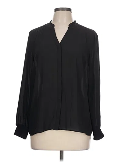 Pre-owned Elle Long Sleeve Blouse In Black