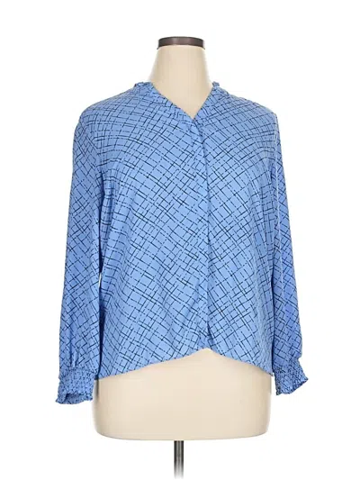 Pre-owned Elle Long Sleeve Blouse In Blue