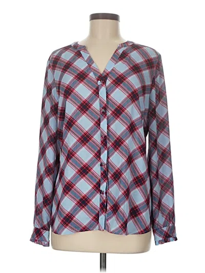 Pre-owned Elle Long Sleeve Blouse In Burgundy