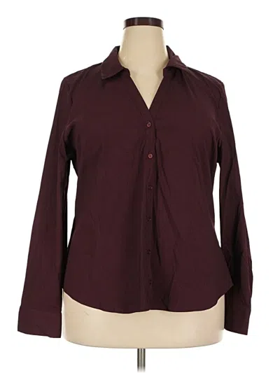 Pre-owned Elle Long Sleeve Blouse In Burgundy