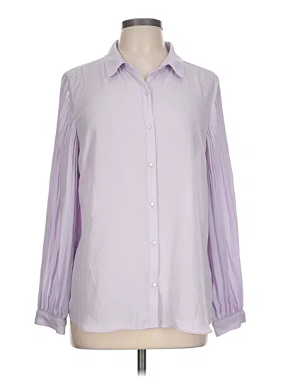 Pre-owned Elle Long Sleeve Blouse In Purple