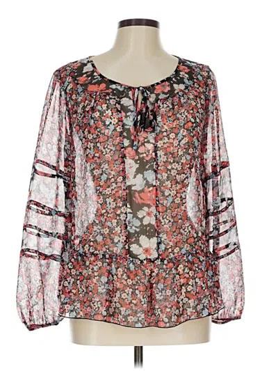 Pre-owned Elle Long Sleeve Blouse In Red