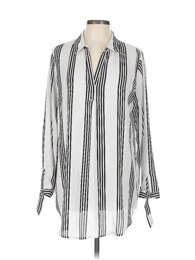 Pre-owned Elle Long Sleeve Blouse In Silver