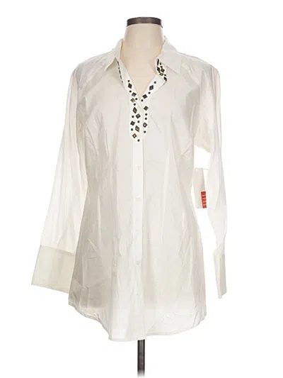 Pre-owned Elle Long Sleeve Blouse In White