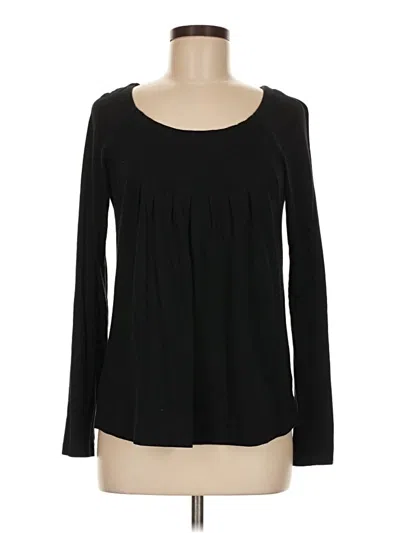 Pre-owned Elle Long Sleeve Top Black Scoop Neck Tops