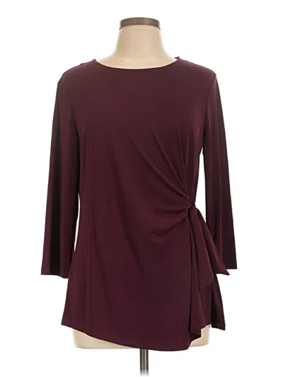 Elle Long Sleeve Top Burgundy Crew Neck Tops