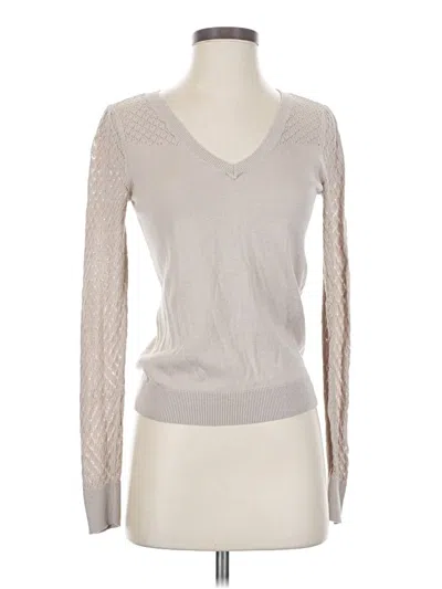 Pre-owned Elle Long Sleeve Top Gray V-neck Tops