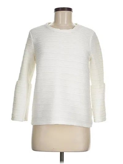 Pre-owned Elle Long Sleeve Top Ivory Crew Neck Tops