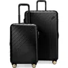 Elle Louvre 2 Piece Expandable Polycarbonate Spinner Luggage Set In Black