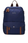 Elle Luxe Journey 18l Twill And Vegan Leather Backpack In Blue