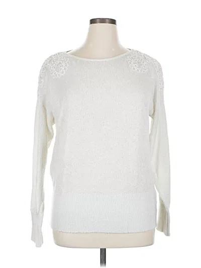 Pre-owned Elle Pullover Sweater In White