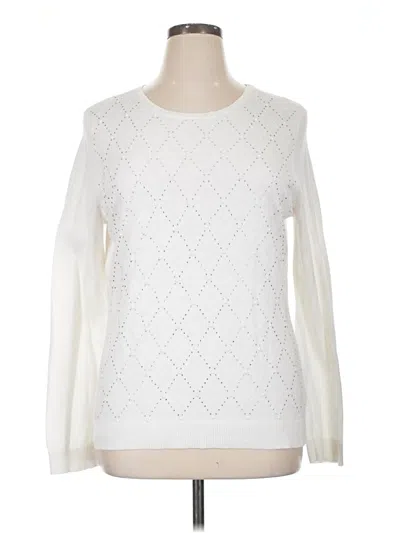 Pre-owned Elle Pullover Sweater In White