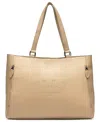 Elle Roamer 24l Vegan Leather Weekender Tote Bag In Nude