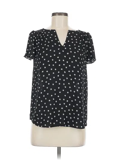 Pre-owned Elle Short Sleeve Blouse In Black