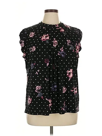 Pre-owned Elle Short Sleeve Blouse In Black