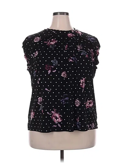 Pre-owned Elle Short Sleeve Blouse In Black