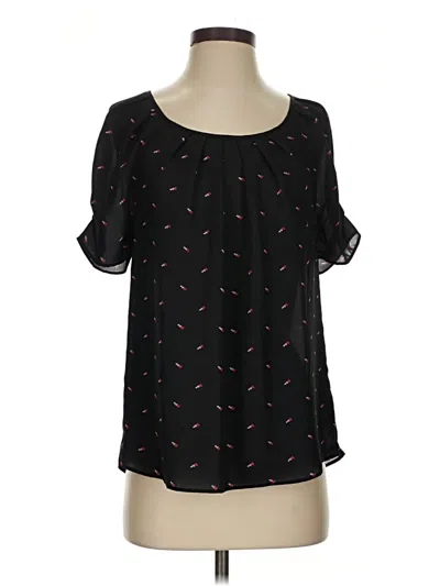 Pre-owned Elle Short Sleeve Blouse In Black