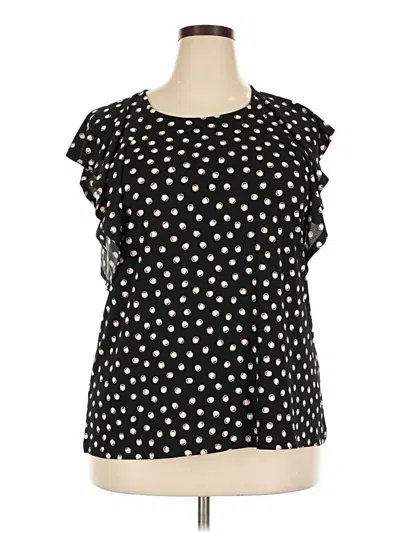 Pre-owned Elle Short Sleeve Blouse In Black