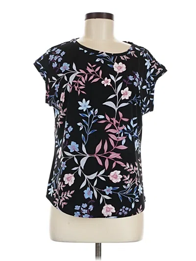 Pre-owned Elle Short Sleeve Blouse In Black