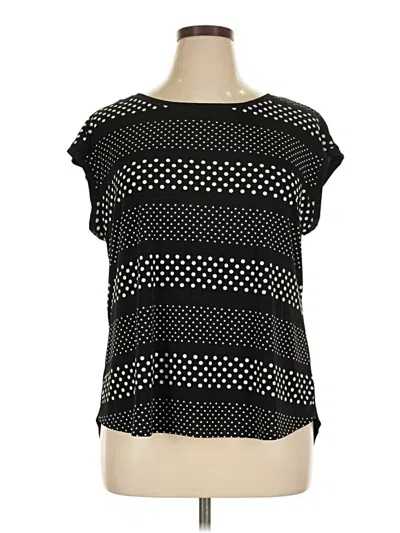Pre-owned Elle Short Sleeve Blouse In Black