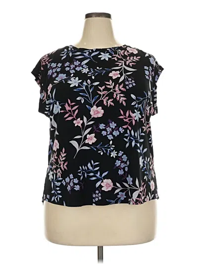 Pre-owned Elle Short Sleeve Blouse In Black